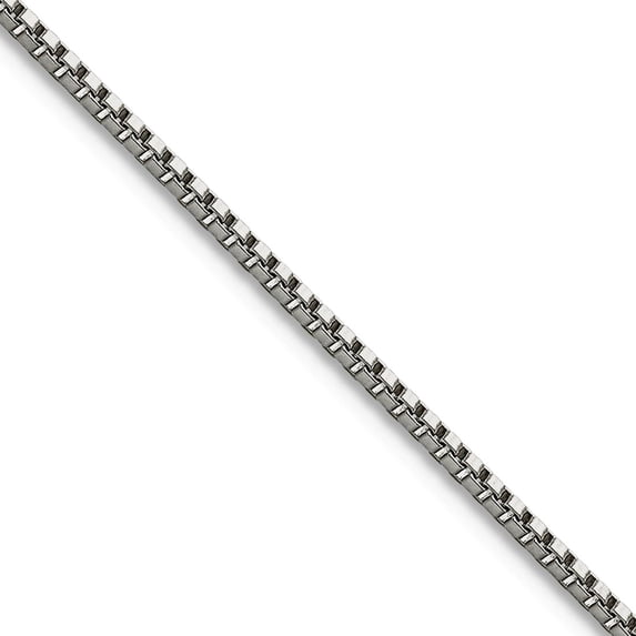 Stainless Steel Polished Fancy Lobster Closure 1.2mm Box Chain Necklace 20 Inch Chain Necklace for Women and Men