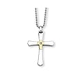 thumbnail image 1 of Chisel Stainless Steel 14k Accent W/ Diamond Cross Necklace, 1 of 2