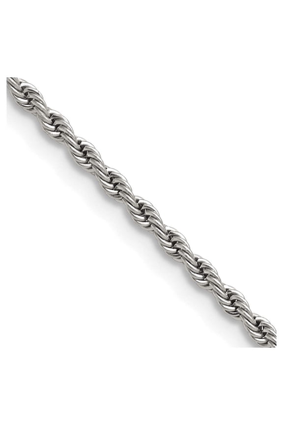 Chisel Stainless Steel 2.3mm 22in Rope Chain Necklace