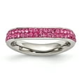 thumbnail image 1 of Chisel Stainless Steel 4mm Polished Pink Crystal Ring, 1 of 5