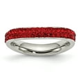 thumbnail image 1 of Chisel Stainless Steel 4mm Polished Red Crystal Ring, 1 of 6