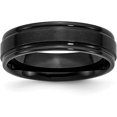 thumbnail image 1 of Chisel Stainless Steel 6.2mm Black IP-plated Brushed Center with Polished Edges Band - Ring Size 10.0, 1 of 8
