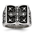 thumbnail image 1 of Chisel Stainless Steel Antiqued Cross Ring, 1 of 7