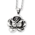 thumbnail image 1 of Chisel Stainless Steel Antiqued Flower Pendant Necklace, 1 of 4