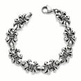 thumbnail image 1 of Chisel Stainless Steel Antiqued and Polished Fleur de Lis 8.25in Bracelet, 1 of 4