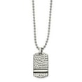thumbnail image 1 of Chisel  Stainless Steel Antiqued and Polished Hammered Reversible Dog Tag 22-inch Necklace, 1 of 4