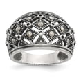 thumbnail image 1 of Chisel Stainless Steel Antiqued and Polished Marcasite Ring, 1 of 5