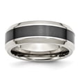 thumbnail image 1 of Chisel Stainless Steel Base with Brushed Black Ceramic Center Beveled Band, 1 of 7