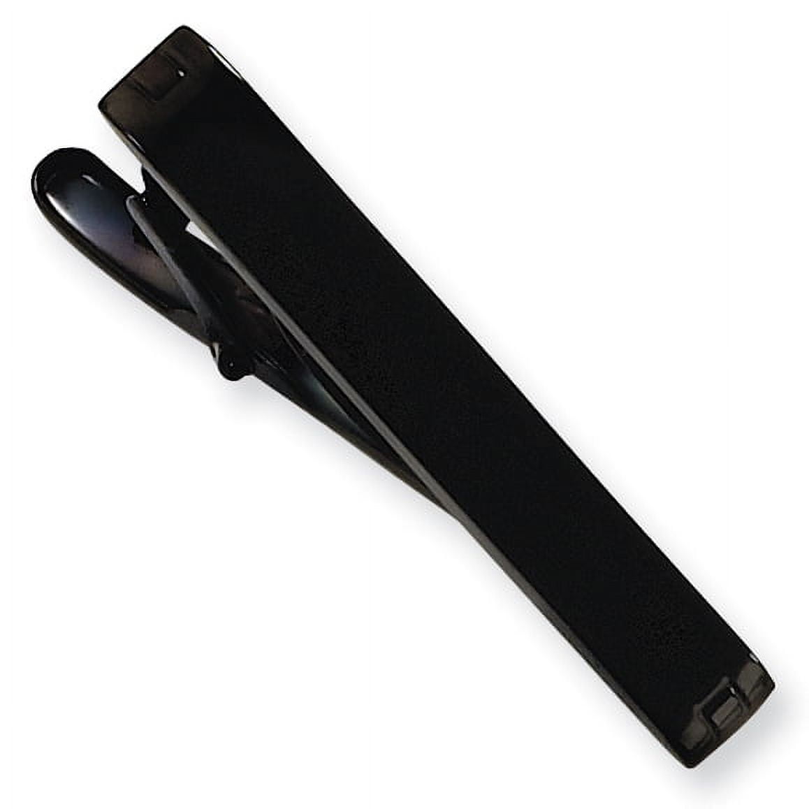Stainless Steel Black IP-Plated Tie Bar Clip - Engravable Stainless Steel Black IP-Plated Tie Bar Clip - Engravable
