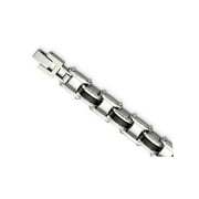 GEM AND HARMONY Chisel Stainless Steel Black Plating Bracelet - 8.75 inches