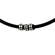Chisel Stainless Steel Black Rubber Cord 19in Necklace