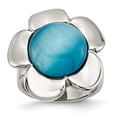 thumbnail image 1 of Chisel Stainless Steel Blue Agate Flower Ring, 1 of 5