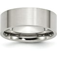 thumbnail image 1 of Chisel Stainless Steel Brushed 8.2mm Flat Band - Ring Size 9.5, 1 of 8