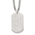 thumbnail image 1 of Chisel Stainless Steel Brushed And Polished Textured Dogtag Necklace, 1 of 3