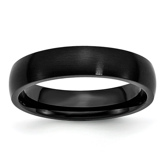 Chisel Stainless Steel Brushed Black IP-plated 5mm Band