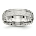 thumbnail image 1 of Chisel Stainless Steel Brushed Polished and Hammered 7.5mm Band, 1 of 7