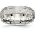 thumbnail image 1 of Chisel Stainless Steel Brushed Polished and Hammered 7.7mm Band - Ring Size 8.5, 1 of 8