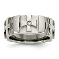 thumbnail image 1 of Chisel Stainless Steel Brushed and Polished 3pt Diamond Cross 9mm Band SR67AA, 1 of 7