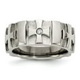thumbnail image 1 of Chisel Stainless Steel Brushed and Polished 3pt Diamond Cross 9mm Band, 1 of 7