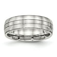 thumbnail image 1 of Chisel Stainless Steel Brushed and Polished 6.5mm Grooved Band, 1 of 7