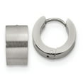 thumbnail image 1 of Chisel Stainless Steel Brushed and Polished 7mm Hinged Hoop Earrings, 1 of 3