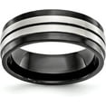 thumbnail image 1 of Chisel Stainless Steel Brushed and Polished Black IP-plated 8.2mm Band - Ring Size 10.0, 1 of 7