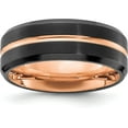 thumbnail image 1 of Chisel Stainless Steel Brushed and Polished Black and Rose IP-plated 8.2mm Band - Ring Size 12.0, 1 of 7