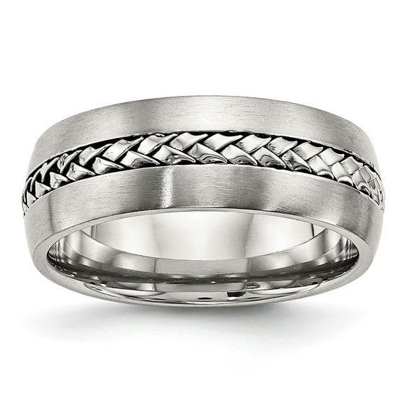 Chisel Stainless Steel Brushed and Polished Braided 8mm Band