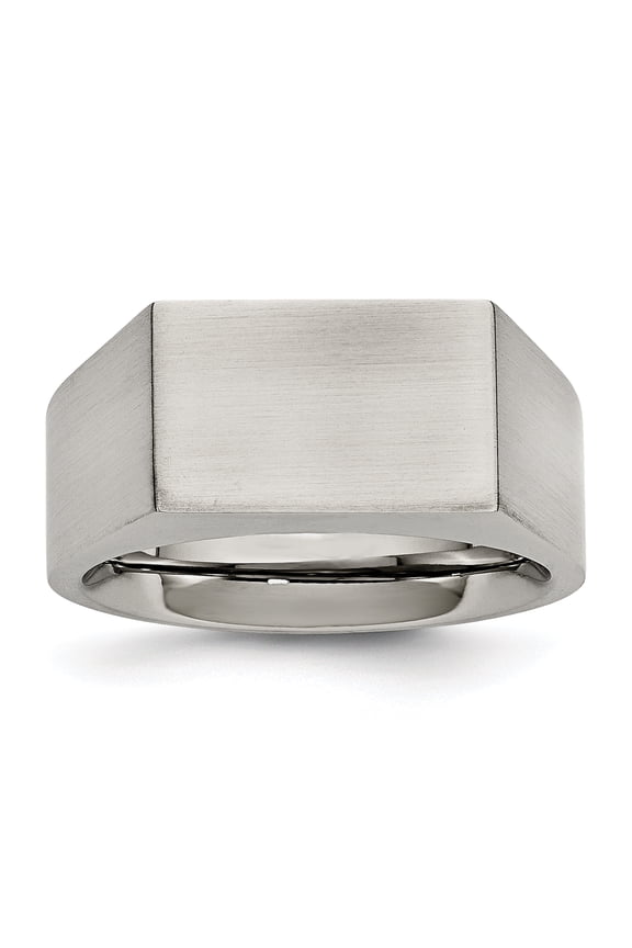 Stainless Steel Brushed and Polished Signet Ring