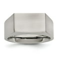 thumbnail image 1 of Chisel Stainless Steel Brushed and Polished Signet Ring, 1 of 8