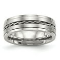 thumbnail image 1 of Chisel Stainless Steel Brushed and Polished Twisted 7mm Band, 1 of 7