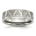 thumbnail image 1 of Chisel Stainless Steel Brushed with Engraved Trinity Symbol 6mm Band, 1 of 7