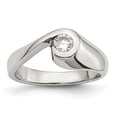 thumbnail image 1 of Chisel Stainless Steel Polished CZ Ring, 1 of 7