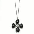 thumbnail image 1 of Chisel Stainless Steel Fancy CZ and Black Onyx Textured Necklace, 1 of 3