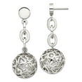 thumbnail image 1 of Chisel Stainless Steel Heart Cutouts Puffed Circle Post Dangle Earrings, 1 of 2