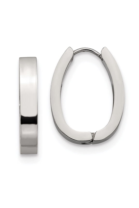 Stainless Steel Polished 4mm Hinged Hoop Earrings