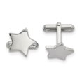 thumbnail image 1 of Chisel  Stainless Steel High Polished Flat Star Men's Cuff Links, 1 of 2