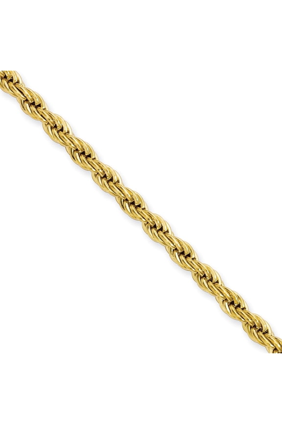 Chisel Stainless Steel Ip Gold-plated 4.0mm 30in Rope Chain Necklace