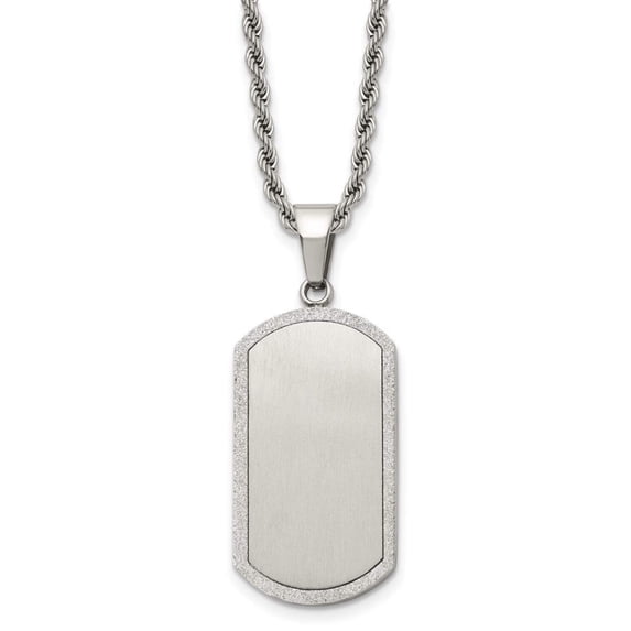 Chisel Stainless Steel Laser Cut Dog Tag Pendant Necklace