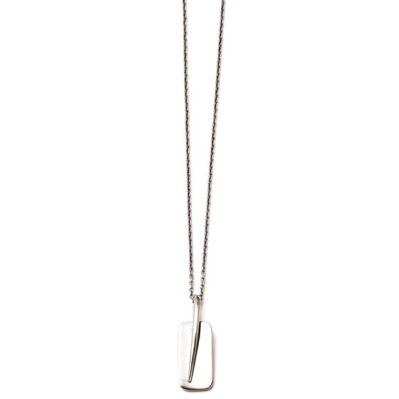 Chisel Stainless Steel Moveable Tag Necklace