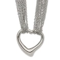 thumbnail image 1 of Chisel Stainless Steel Multi Strand Polished Heart Toggle Necklace, 1 of 3