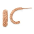 thumbnail image 1 of Chisel Stainless Steel Pink IP-plated Textured J Hoop Earrings, 1 of 4