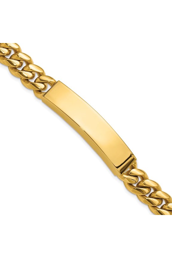 Stainless Steel Polished 10mm Yellow IP-plated 8.5 inch ID Bracelet