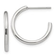 thumbnail image 1 of Chisel Stainless Steel Polished 19mm Diameter 2mm J Hoop Post Earrings Stainless Steel Earrings, 1 of 1