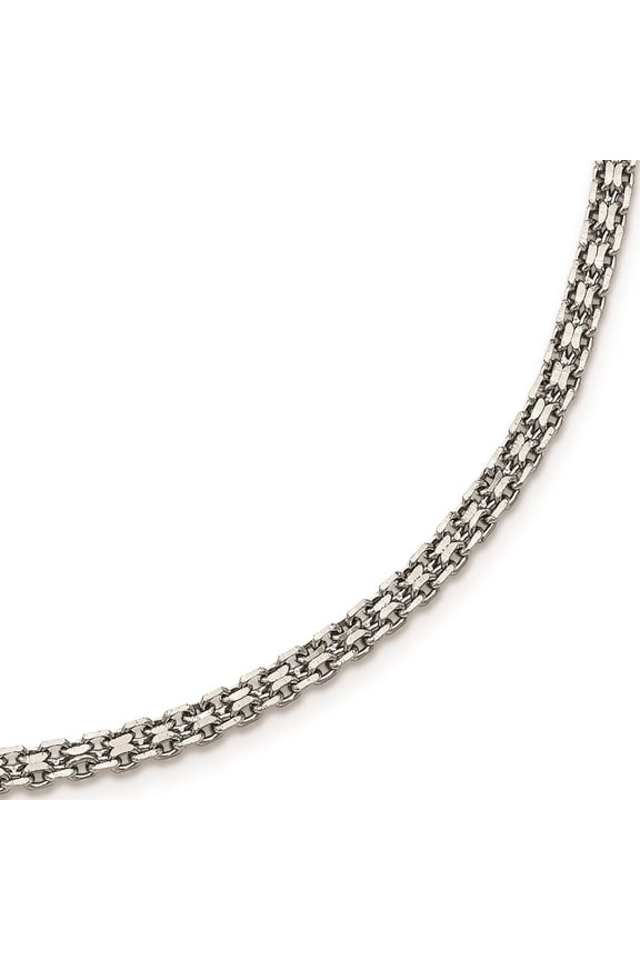 Chisel Stainless Steel Polished 3.10mm Fancy Double Link Chain Necklace