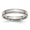 thumbnail image 1 of Chisel Stainless Steel Polished 4mm Grooved and Beaded Band, 1 of 6