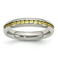 thumbnail image 1 of Chisel Stainless Steel Polished 4mm November Yellow CZ Ring, 1 of 7
