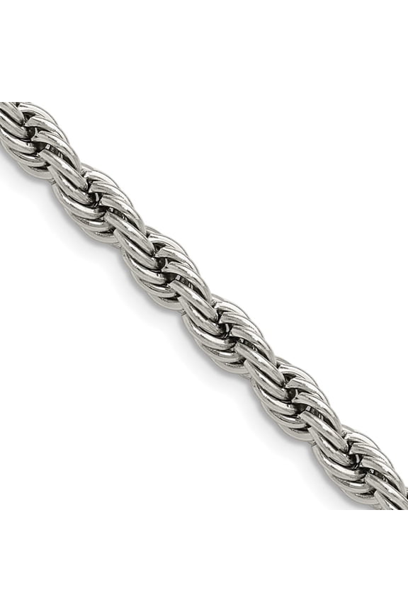 Stainless Steel Polished 5mm 16 inch Rope Chain
