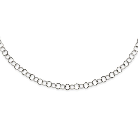 Chisel Stainless Steel Polished 6MM Circle Link Necklace 22 Inch