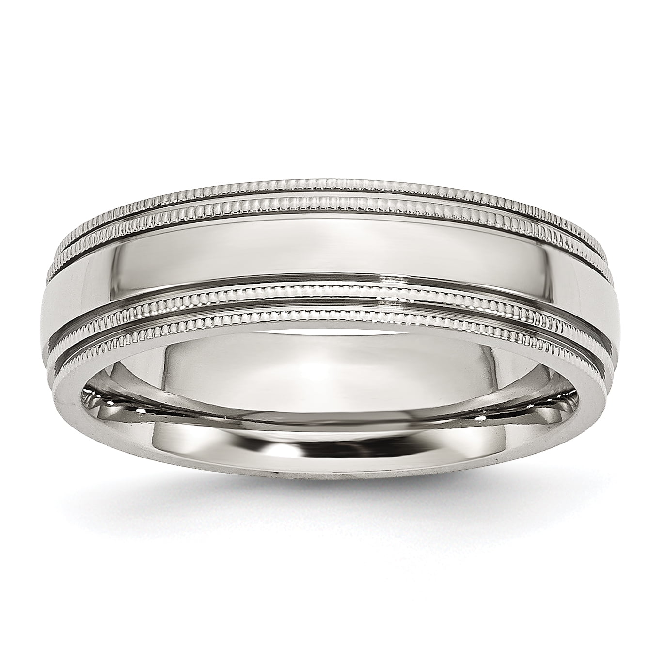 Chisel Stainless Steel Polished 6mm Grooved and Beaded Band - Walmart.com